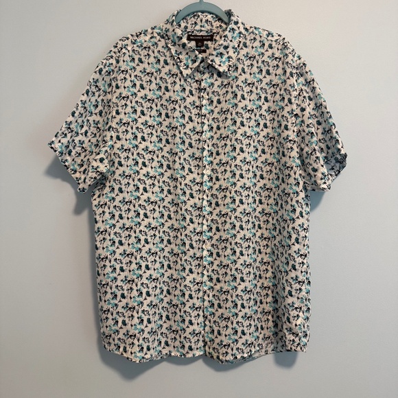 Michael Kors Men’s‎ Plus 100% Linen Slim Fit Multicolor Shirt Size XXL - Picture 1 of 8